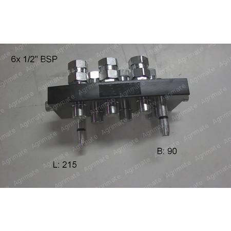MULTIFASTER CONNECTION 2P606 (MOBILE PART)
6 HYDRAULIC LINES 3/8'' - THREAD 1/2'' BSP