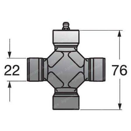 CROSS KIT STAND. WIDE-ANGLE GREASE NIP.ON THE DIE
22 x 76 - S2 - G2