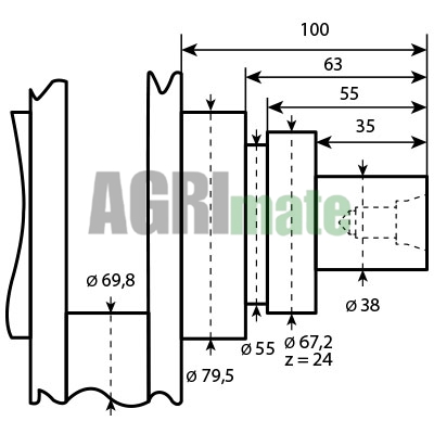 Technical drawing for CRANKSHAFT