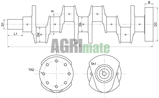 Technical drawing for CRANKSHAFT