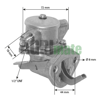 Technical drawing for FUEL PUMP
1/2” UNF – DIESEL