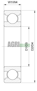 Technical drawing for SINGLE ROW DEEP GROOVE BALL BEARING
17 x 47 x 14 mm