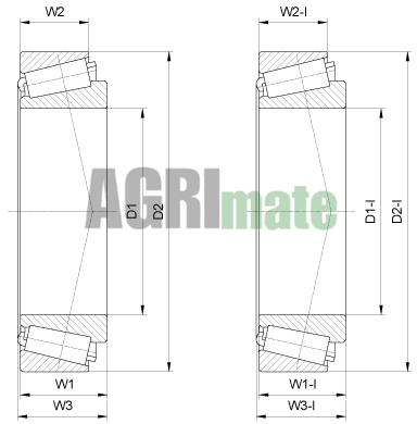 Technical drawing for TAPERED ROLLER BEARING – MET.
32010 X/Q