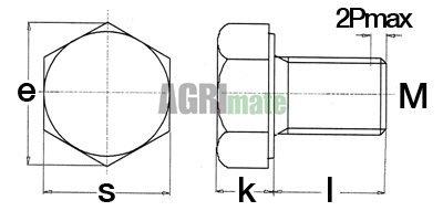 Technical drawing for EXAGONAL SCREW GAKVABUZED 8.8-DIN 933
M8x25 (x200)