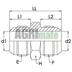 Technical drawing for ADAPTOR
M 3/4” JIC – M 1” 1/16 JIC