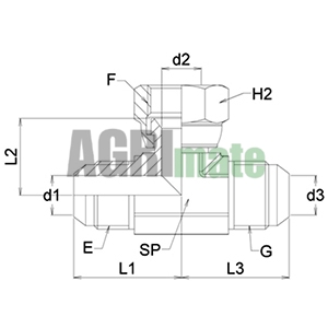 Technical drawing for T ADAPTOR
M3/4JIC-FS3/4JIC-M3/4JIC