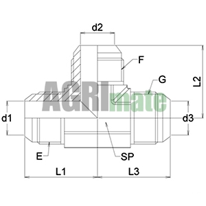 Technical drawing for T ADAPTOR
M 9/16” JIC – M 9/16” JIC – M 9/16” JIC