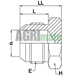 Technical drawing for PLUG
BM 1/2” JIC