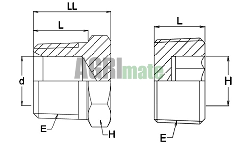 Technical drawing for PLUG
BM 1/2” NPT UMB