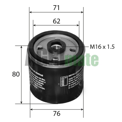 Technical drawing for FUEL FILTER