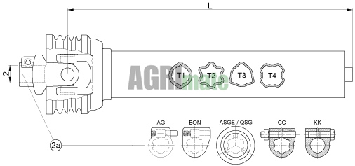 Technical drawing for P-LINE HALF DRIVE SHAF WITHOUT OUTDOOR YOKE
P500 L = 1116 – S4LH
