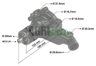 Technical drawing for WATER PUMP