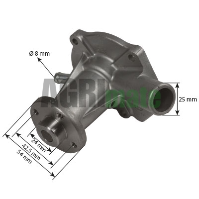 Technical drawing for WATER PUMP
IMPELLER Ø 52.7 MM