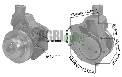 Technical drawing for WATER PUMP
PULLEY Ø 126 MM