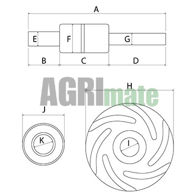 Technical drawing for WATER PUMP REPAIR KIT