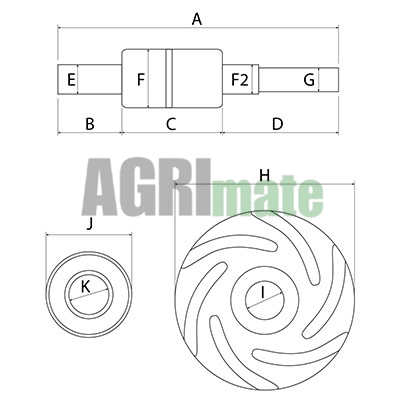 Technical drawing for WATER PUMP REPAIR KIT