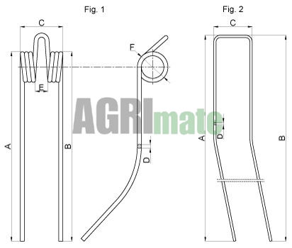 Technical drawing for SWATHER TINE
L 630 mm – Ø 9 mm
