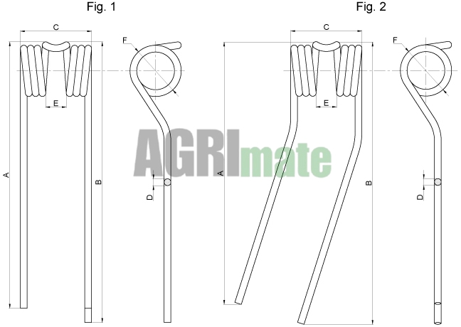 Technical drawing for ROTARY TEDDER TINE
387 x 110 mm – Ø 9.5 mm