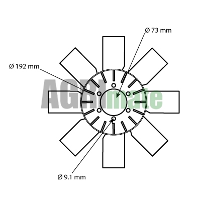 Technical drawing for FAN BLADE
Ø 480 MM – 8 BLADES
