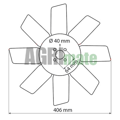 Technical drawing for FAN BLADE
Ø 406 MM – 6 BLADES