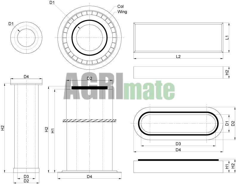 Technical drawing for OUTER AIR FILTER