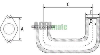 Technical drawing for EXHAUST ELBOW
Ø 50.7 MM