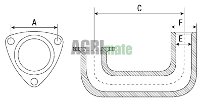 Technical drawing for EXHAUST ELBOW
Ø 45 MM