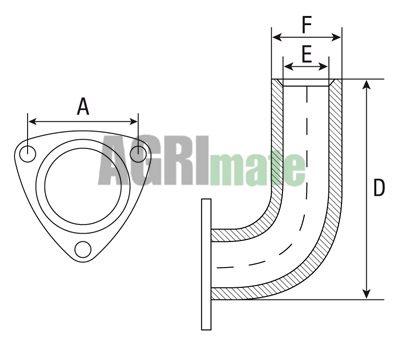 Technical drawing for EXHAUST ELBOW
Ø 50.7 MM