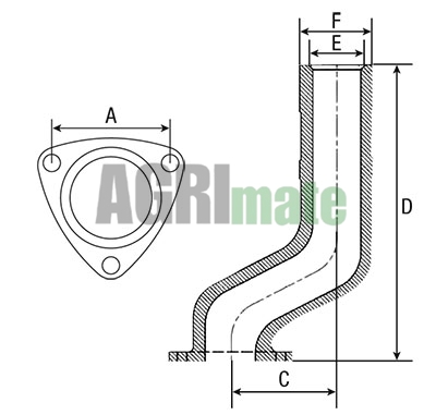 Technical drawing for EXHAUST ELBOW
Ø 47.7 MM