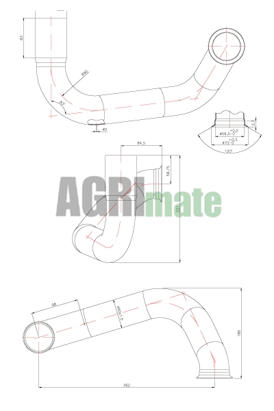Technical drawing for EXHAUST PIPE