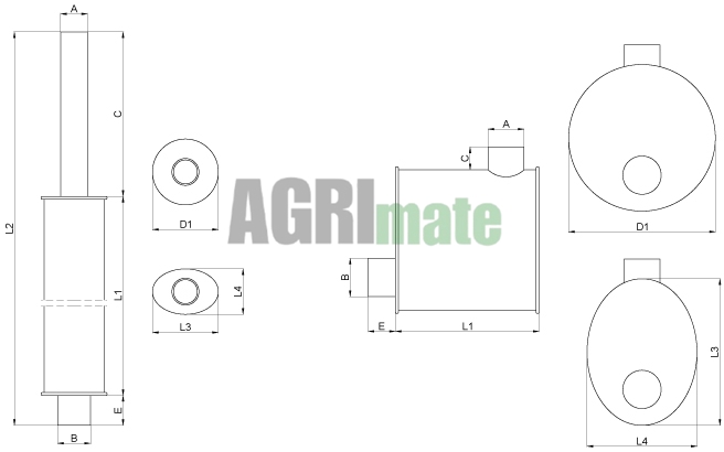 Technical drawing for SILENCER
Ø INT. 59 – L. 385 MM