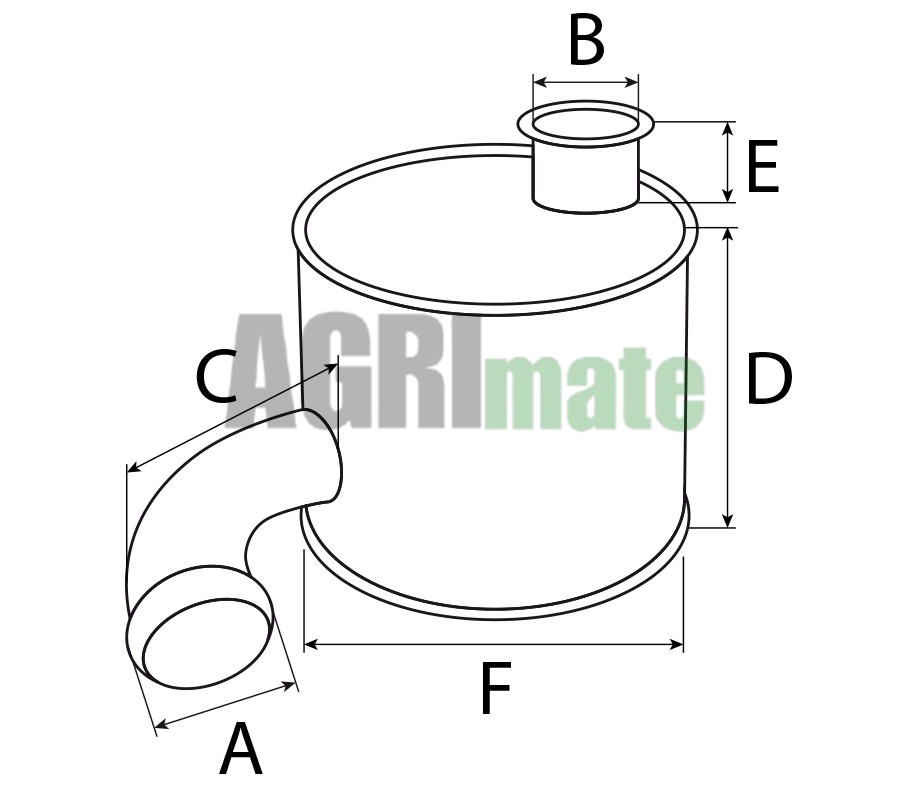 Technical drawing for SILENCER
Ø INT. 84.2 – L. 393 MM