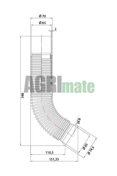 Technical drawing for FLEXIBLE HOSE