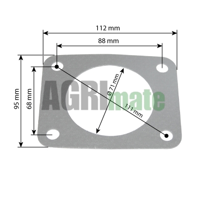 Technical drawing for EXHAUST ELBOW GASKET
Ø 71 mm –  95 x 112 mm