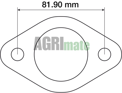 Technical drawing for EXHAUST ELBOW GASKET