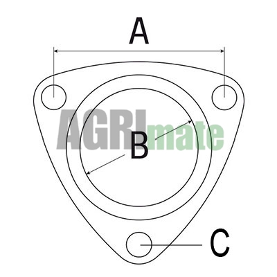 Technical drawing for EXHAUST ELBOW GASKET
