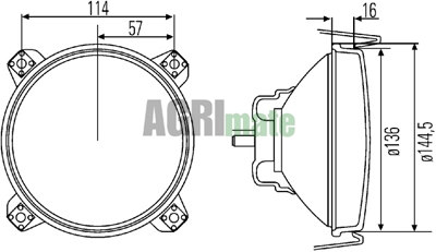 Technical drawing for HEADLIGHT OPTIC
FRONT – Ø 136 MM – RH DRIVE