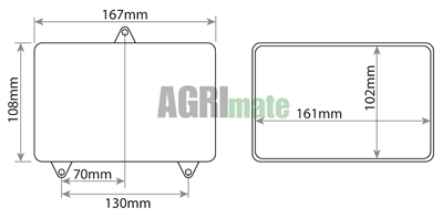 Technical drawing for HEADLIGHT OPTIC
FRONT – 161 X 102 MM