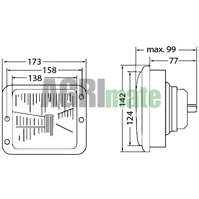 Technical drawing for HEADLIGHT OPTIC
FRONT – 173 X 142 – WITHOUT PARKING LIGHT
