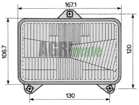Technical drawing for HEADLIGHT OPTIC
106 X 167 MM