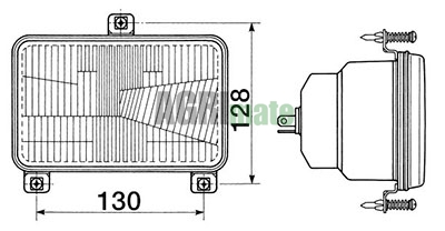Technical drawing for HEADLIGHT OPTIC
FRONT – 130 X 128 MM – RH