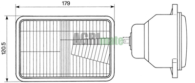 Technical drawing for HEADLIGHT OPTIC
FRONT – 130 X 132 MM