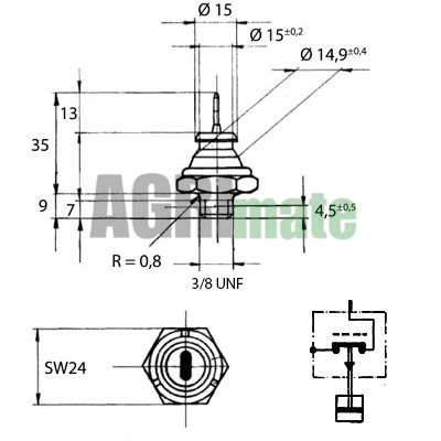 Technical drawing for OIL PRESSURE SWITCH
1/8 NPT