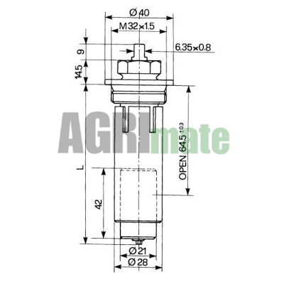 Technical drawing for OIL LEVEL INDICATOR