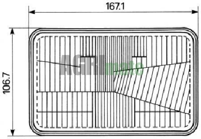 Technical drawing for HEADLIGHT OPTIC
FRONT – 167 X 107 MM