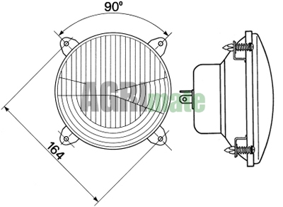 Technical drawing for HEADLIGHT OPTIC
FRONT – Ø 142 MM