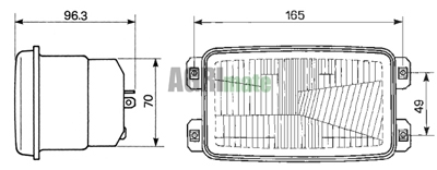 Technical drawing for HEADLIGHT OPTIC
FRONT – 165 X 49 MM