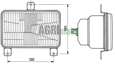 Technical drawing for HEADLIGHT OPTIC
FRONT – 130 X 140 MM