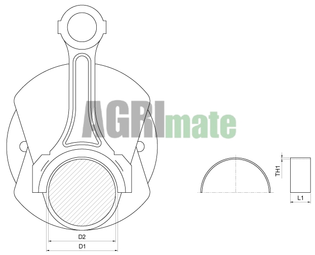 Technical drawing for CONNECTING ROD BEARING PAIR
STANDARD