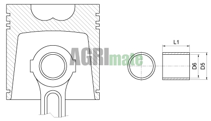 Technical drawing for CONNECTING ROD SMALL END BUSH